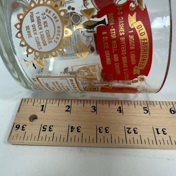 Vintage Jeannette Cocktail Ice Bucket 6” Barware Red & Gold Mid-Century Style - Picture 9 of 10